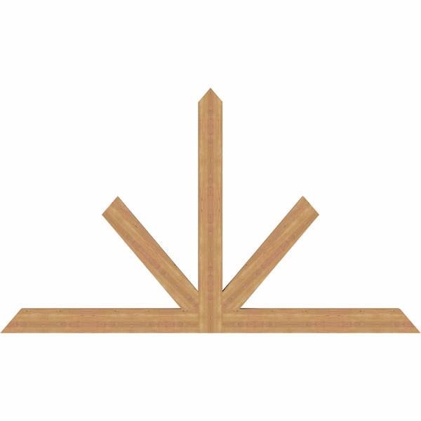 Ekena Millwork Saratoga Timber Gable Bracket, Western Red Cedar, 96"W x 56"H x 3 1/2"D x 5 1/2"F, 14/12 Pitch GBW096X56X0406SAR00SWR - main